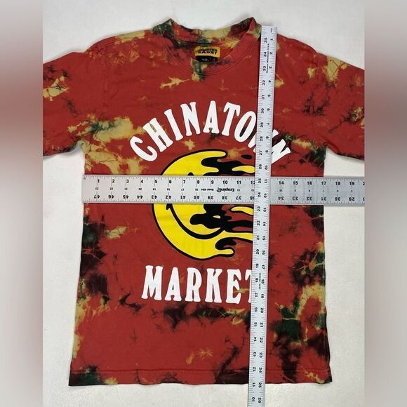 Chinatown Market Smiley Face Logo Graphic T-shirt Women Small Tie Dye Red - Picture 5 of 5